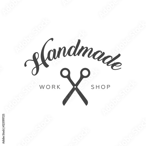 Handmade workshop logo vintage vector
