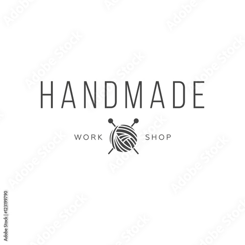 Handmade workshop logo vintage vector