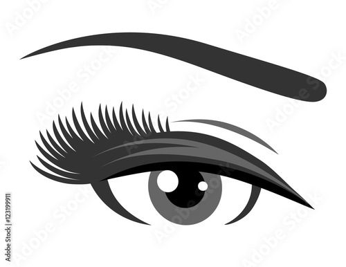 grey eye with long eyelashes