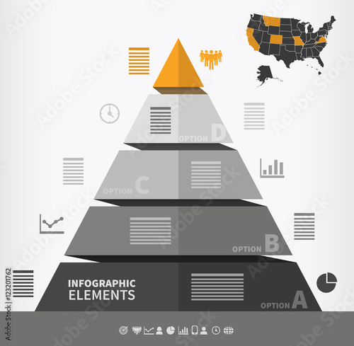 Pyramidal infographic element