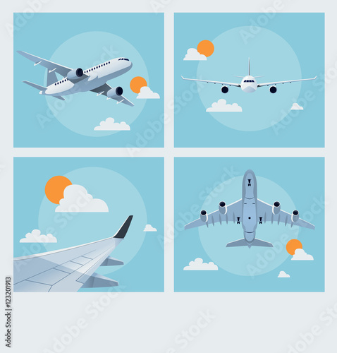 Set of vintage flying poster