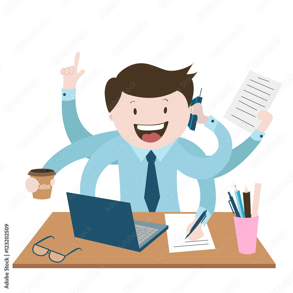 office worker is very busy , the best worker, a lot of work , vector graphics office worker is very busy , the best worker, a lot of work , vector graphics