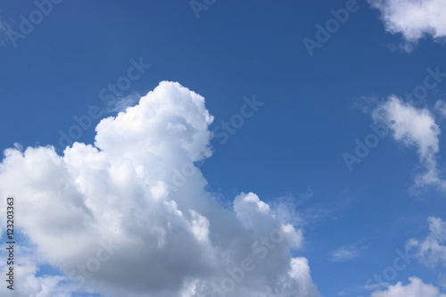 Beautiful Blue sky and white cloud for background and texture