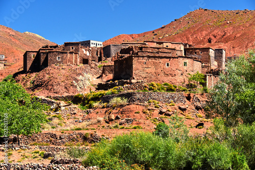 Berber rural architecture of Atlas Mountains region in Morocco © monticellllo