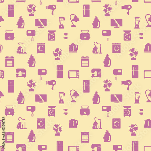 Seamless pattern of household appliances