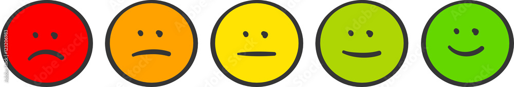 Fototapeta premium Stickman colored Emotions Faces