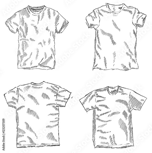 T-shirt sketch vector illustration. Small set