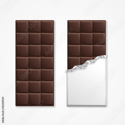 Black Chocolate Package Bar Blank. Vector