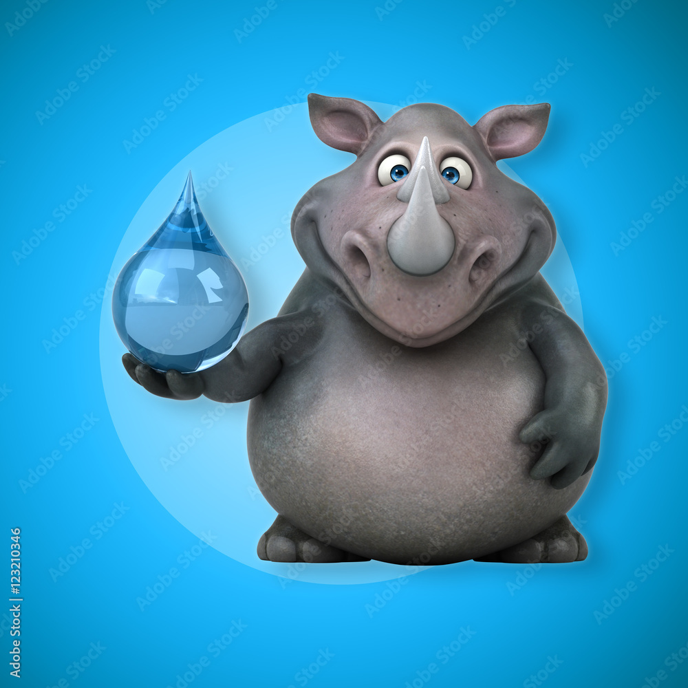 Naklejka premium Fun rhinoceros - 3D Illustration