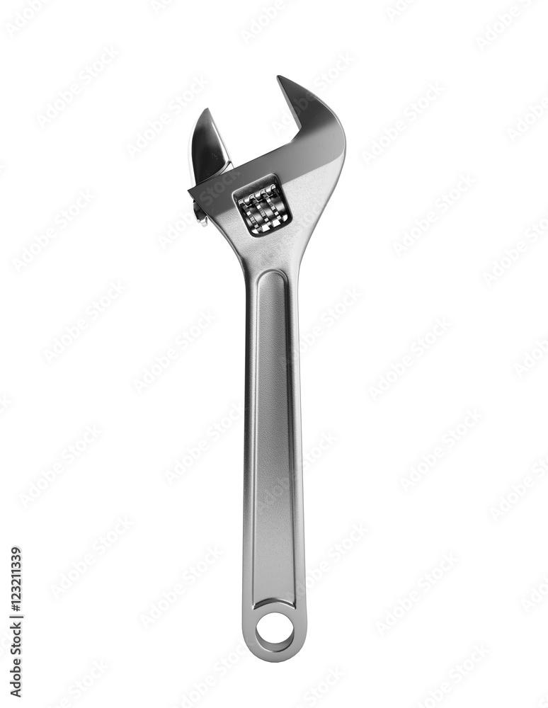 Adjustable wrench 3d render isolated on white background without Adjustable wrench 3d render isolated on white background without