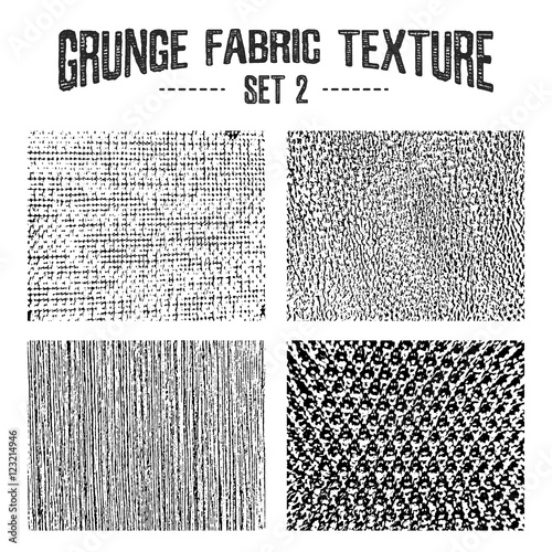 Grunge fabric textures set 2. Vector illustrations.