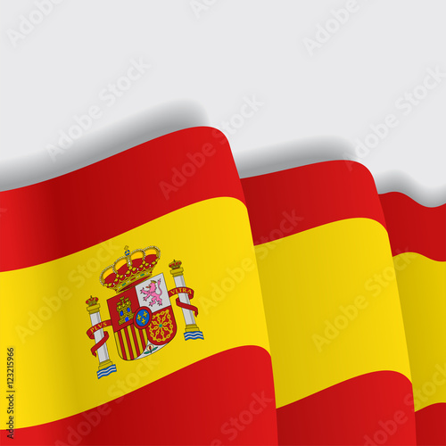 Spanish waving Flag. Vector illustration.