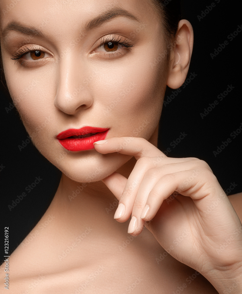 Closeup of Beautiful woman with evening make-up Closeup of Beautiful woman with evening make-up