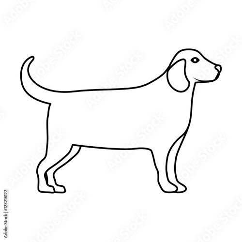 Dog icon. Pet animal and nature theme. Isolated design. Vector illustration