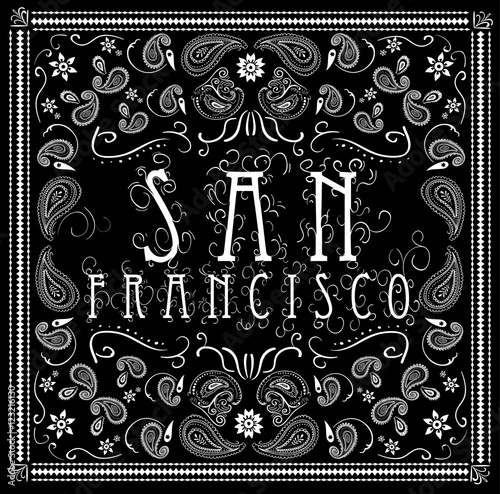skull paisley vector bandanna print