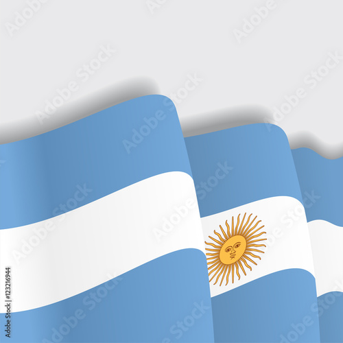 Argentinean waving Flag. Vector illustration.