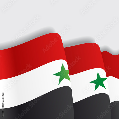 Syrian waving Flag. Vector illustration.