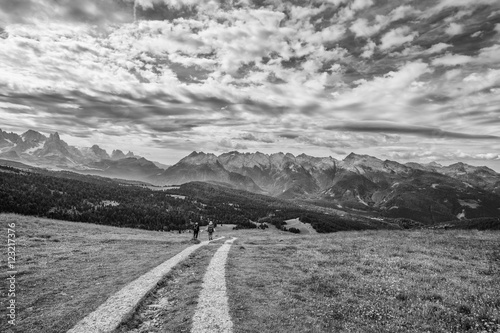 On the way of the mountain/pathway/hiking/ mountains/walking/outdoor/summertime/Dolomites/Italy