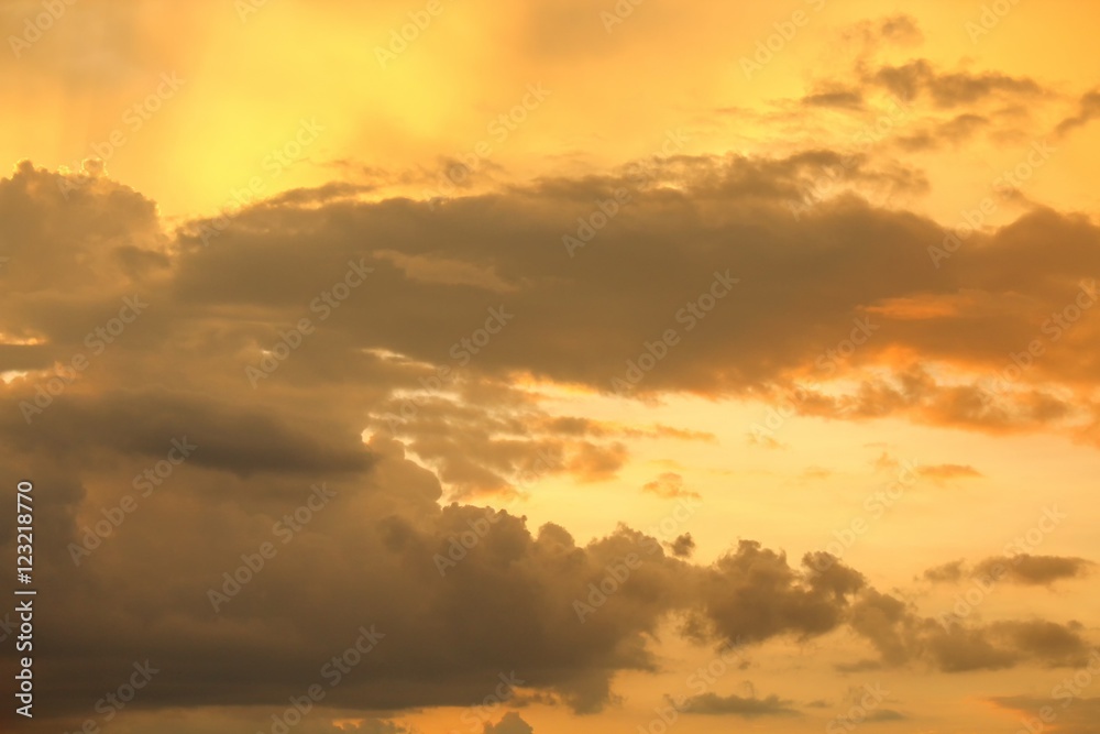 Sky and Cloud at sunset, beautiful nature sky soft cloud Colorful