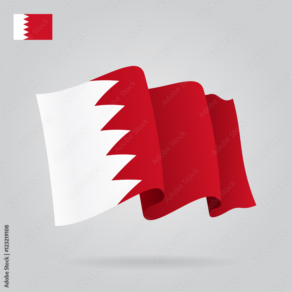 Obraz premium Bahrain waving Flag. Vector illustration.