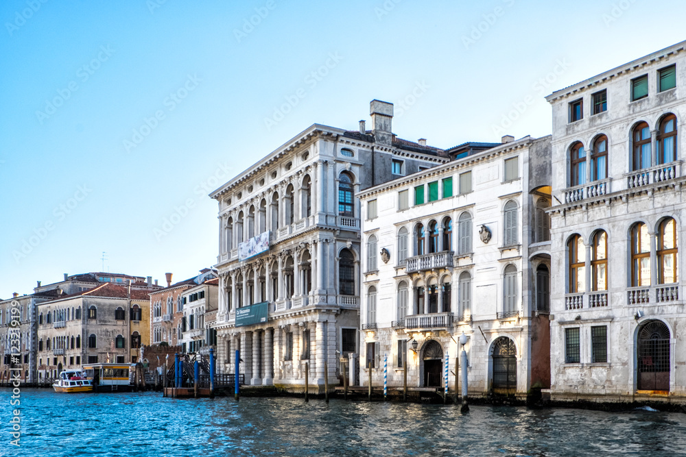 View on white houses in Venezia, Italy