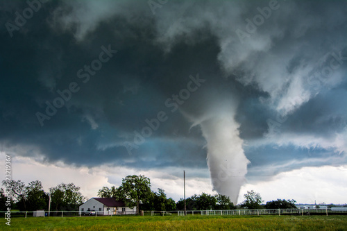 A tornado rated EF4 - with winds 166 to 175 miles per hour - striking a neighbourhood in Katie, Oklahoma