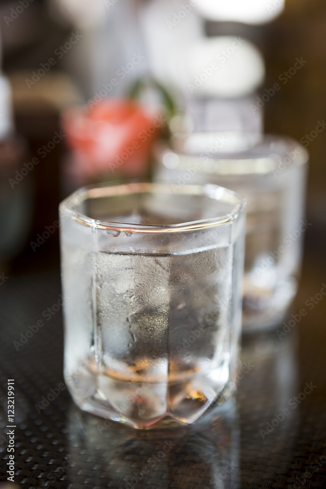 Ice water in nice design glass Ice water in nice design glass