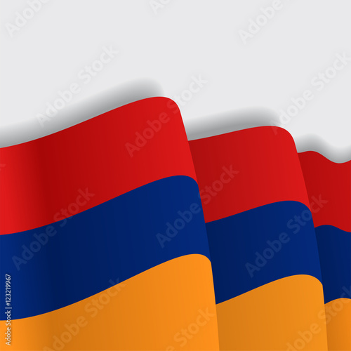 Armenian waving Flag. Vector illustration.