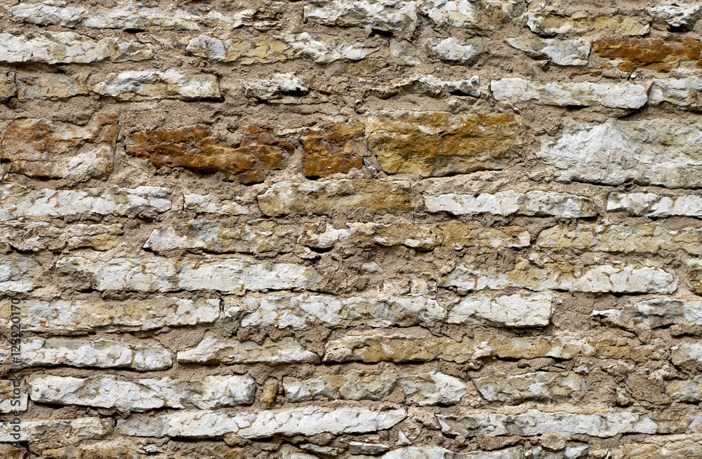 Limestone wall. Limestone wall.