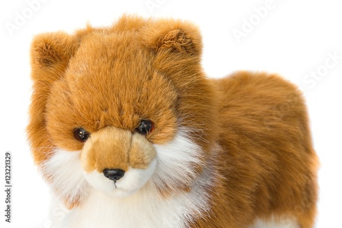  Dolly Dog  Cute Close up toy beautiful on white background