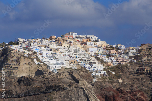 view on town Oia on Santorini island © romantiche