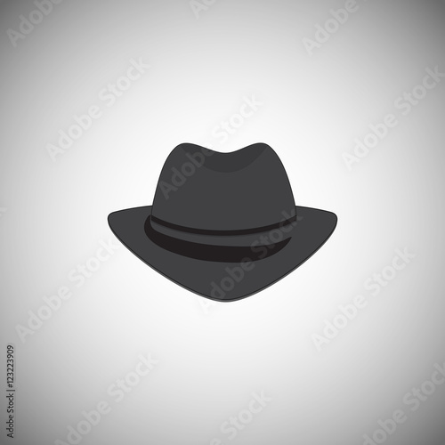 Grey men's vintage hat with a brim. The headdress is in the style of the mafia.