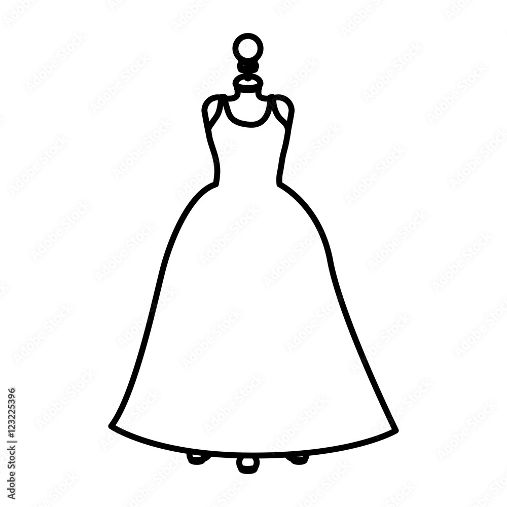 Female dress cloth icon. Fashion style and wear theme. Isolated design. Vector illustration Female dress cloth icon. Fashion style and wear theme. Isolated design. Vector illustration
