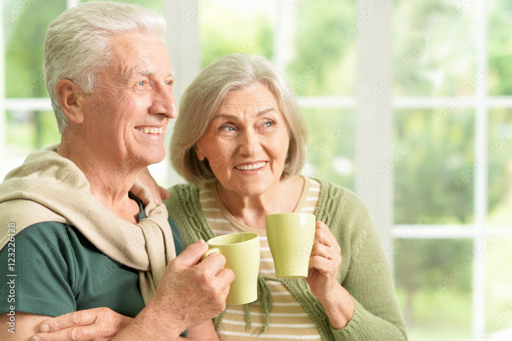Senior couple drinking tea Senior couple drinking tea