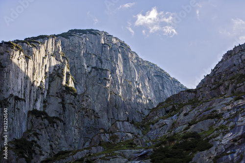 beautiful rocky mountain wall in alps