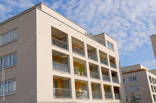 Modern building with balcony