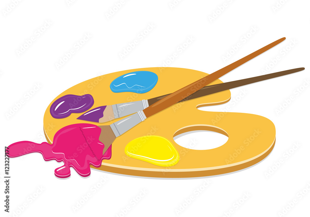 Vector set of brushes in different styles. flat. Palette