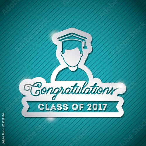 congratulations classof 2017 card vector illustration design photo