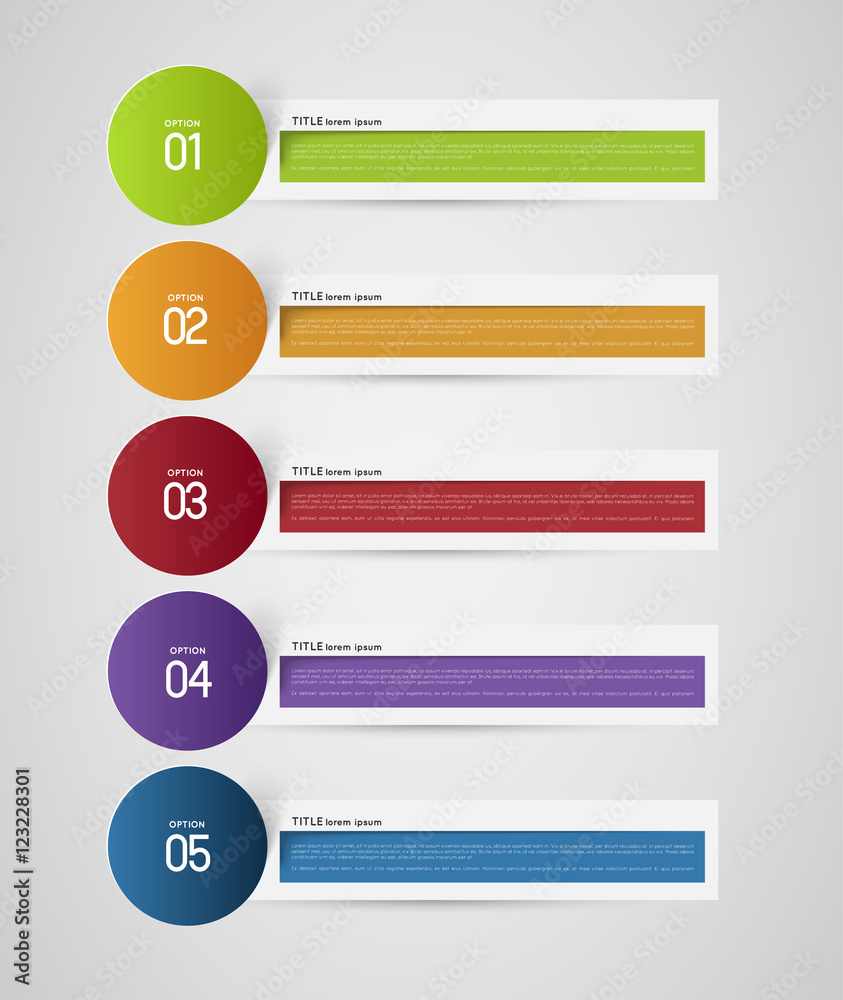 colorful flat option banners with shadows colorful flat option banners with shadows