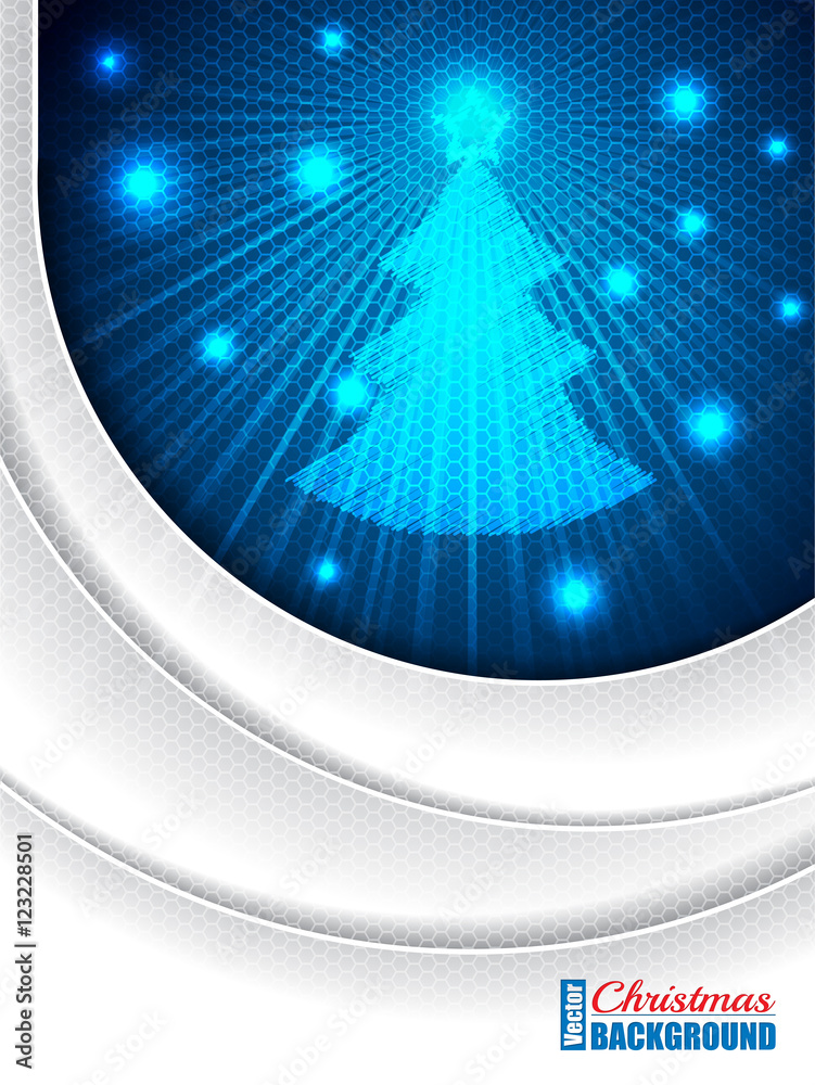 Christmas greeting with bursting christmastree Christmas greeting with bursting christmastree