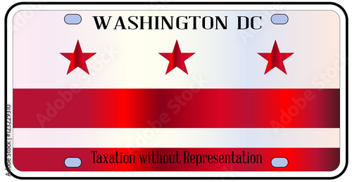 Washington DC License Plate Flag