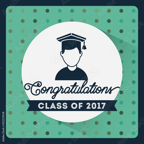 congratulations classof 2017 card vector illustration design photo