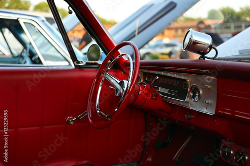 classic retro vintage red car