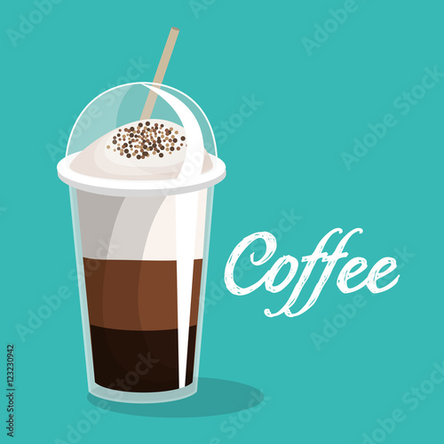 delicious coffee iced beverage vector illustration design