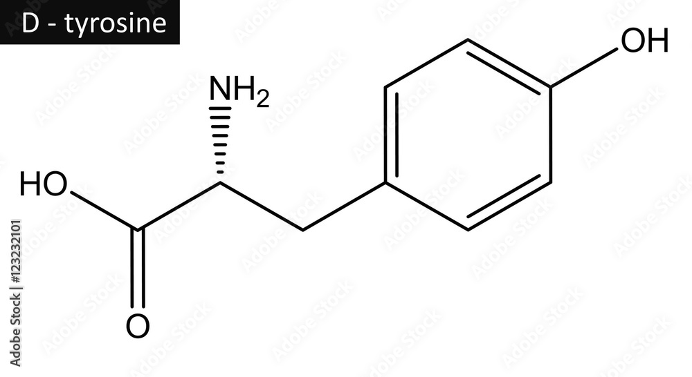 Molecular structure of D-tyrosine Molecular structure of D-tyrosine