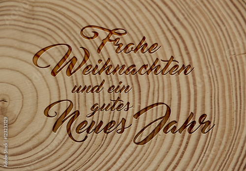 Frohe Weihnacht Holz Jahresringe