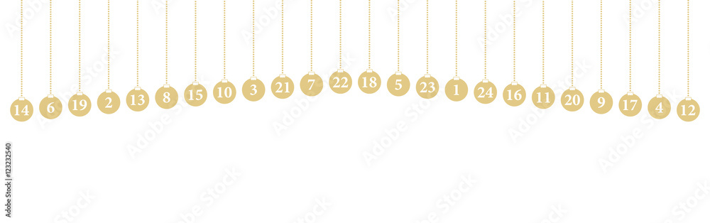 Adventskalender Karte - Kugel (in Gold) Adventskalender Karte - Kugel (in Gold)