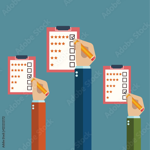 Rating on customer service illustration.