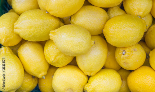 Close up of Lemons in Market
