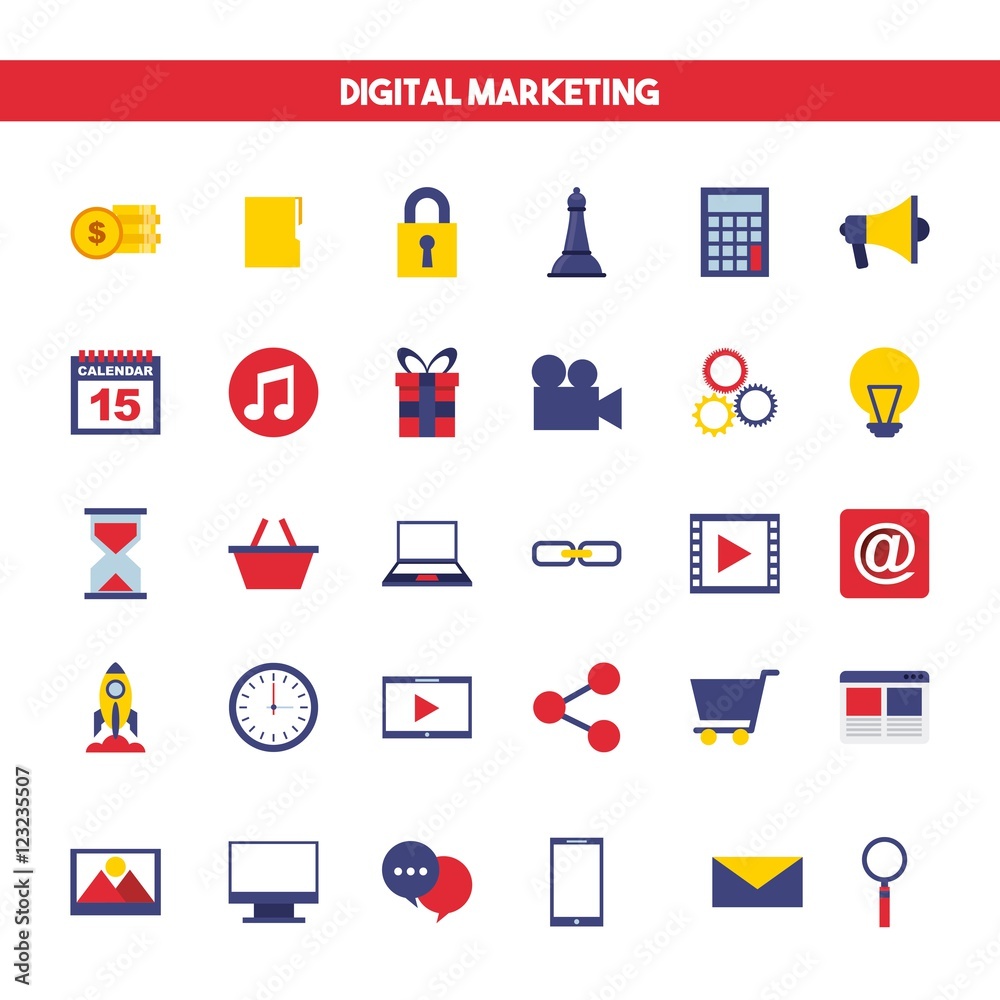 digital marketing set line icons vector illustration design digital marketing set line icons vector illustration design